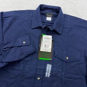 Codet Timberjack Chamois Shirt Mens Medium Navy Blue Cotton‎ Workwear USA Made